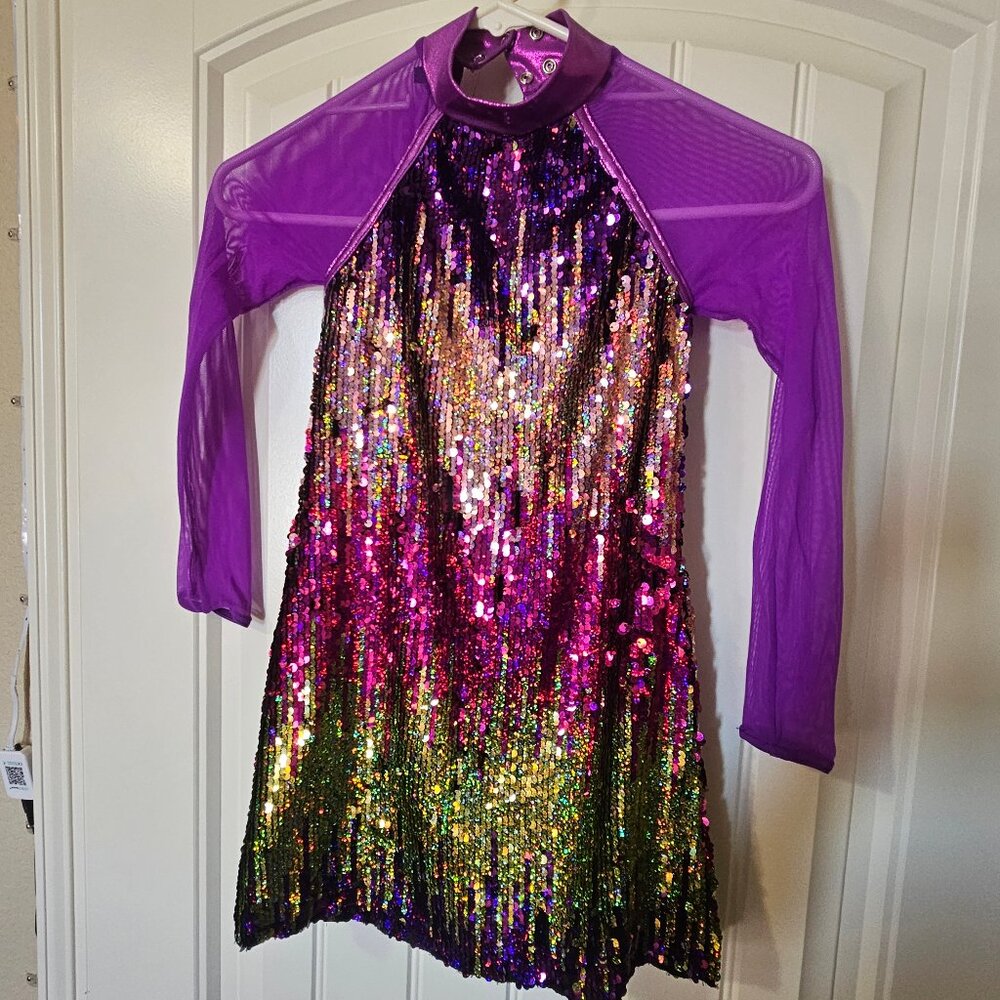 Colorful sequin dance dress